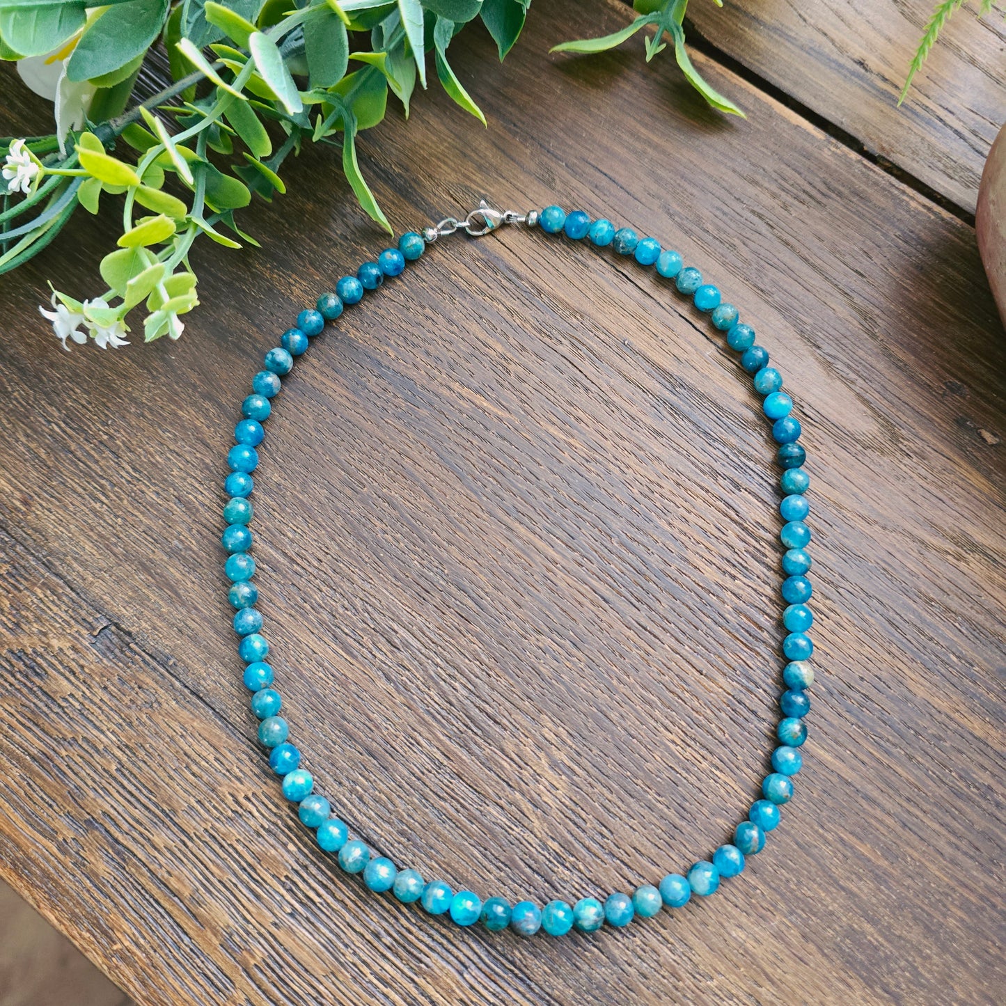 Collier en Apatite bleue