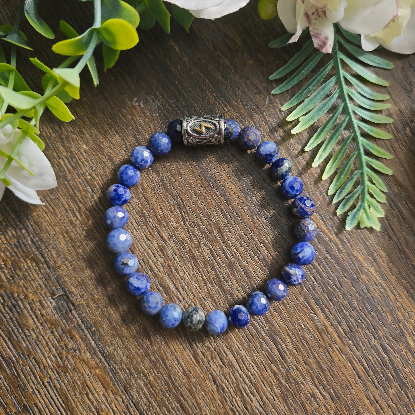 Bracelet en Sodalite - perles facettées - 8mm