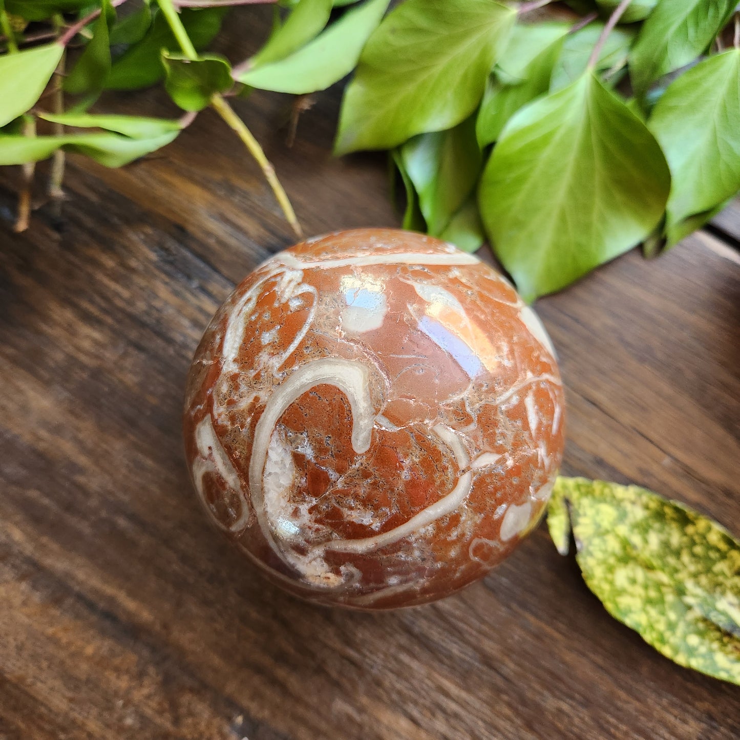 Sphère en Jaspe coquille rouge - n°1