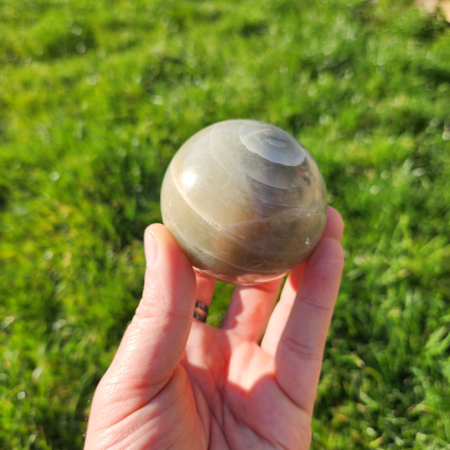 Sphère en Garnierite (Pierre de lune verte)  - n°2