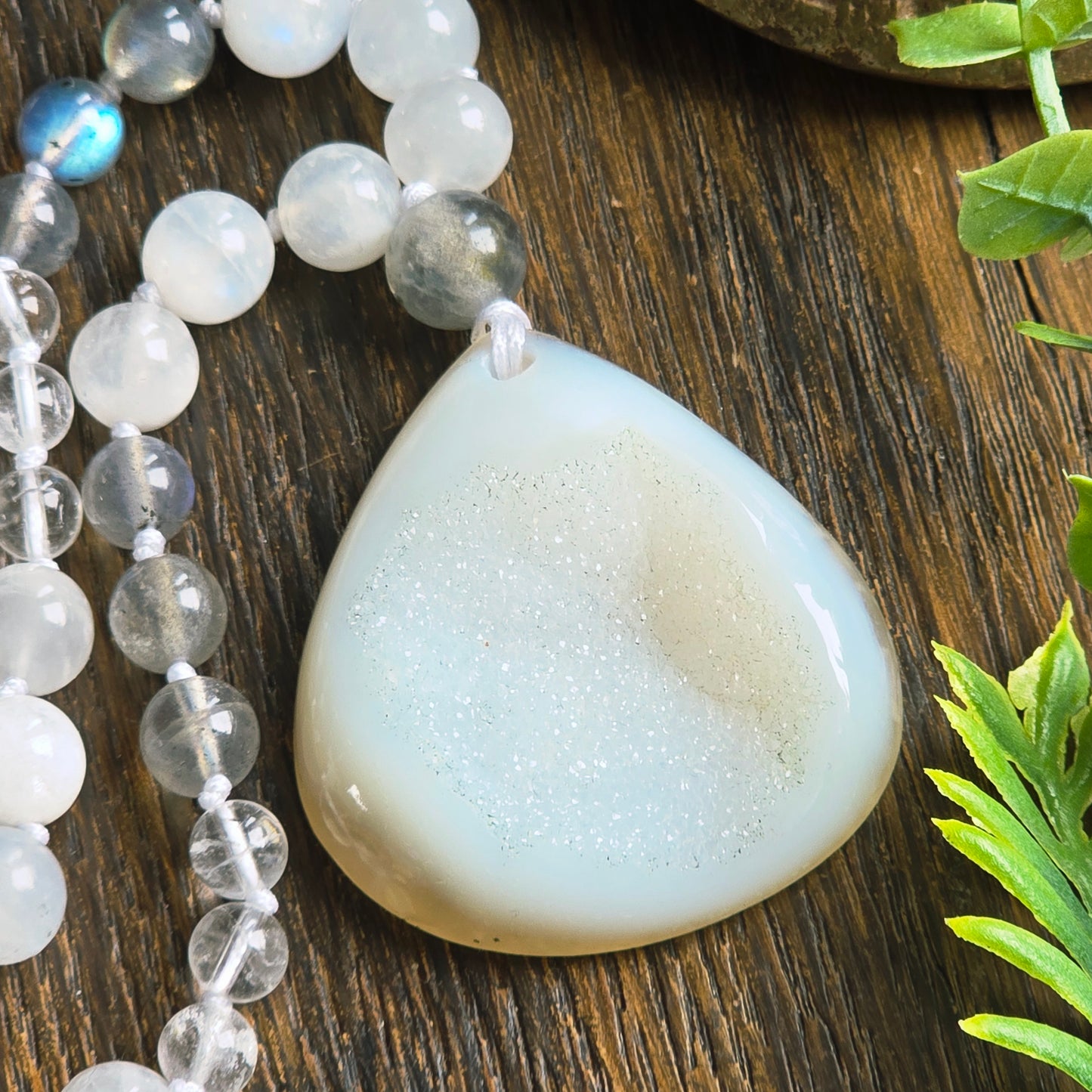 Mala Air - Paix intérieure - Pierre de lune, Labradorite et Cristal de roche - Agate cristallisée
