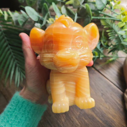 Simba en Calcite orange - 13cm
