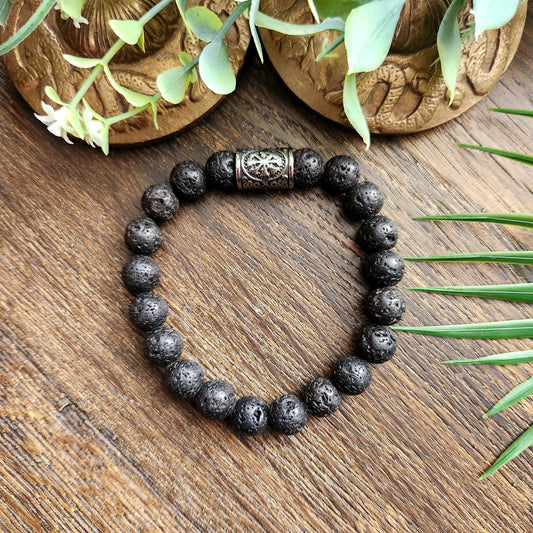 Bracelet en Pierre de lave - 10mm