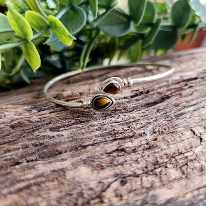 Jonc en Œil de tigre - Argent 925