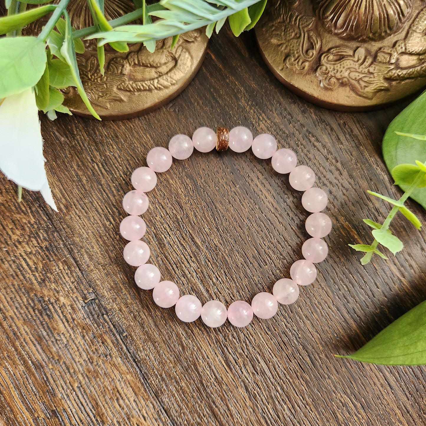 Bracelet en Quartz Rose - 8mm