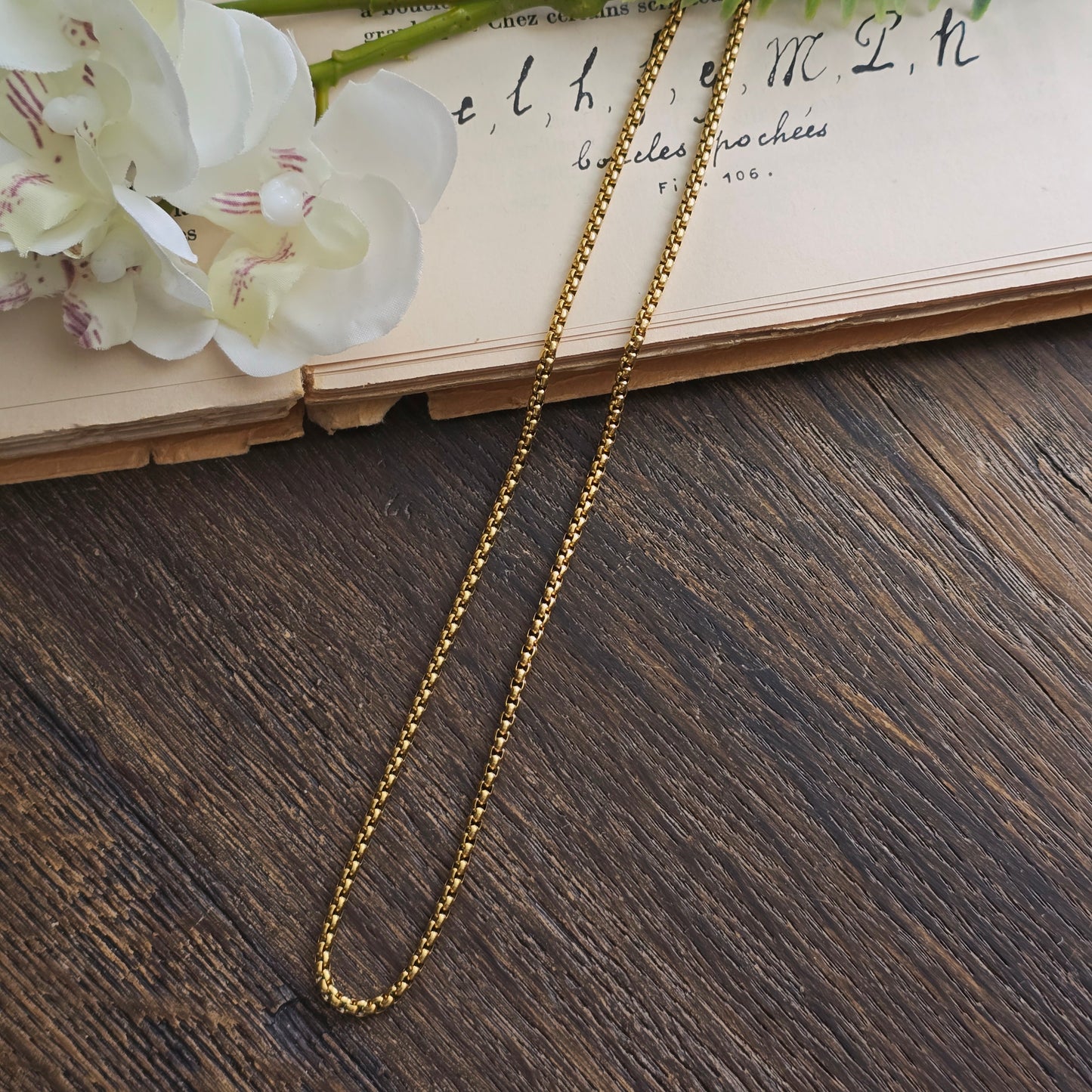 Chaîne en Acier inoxydable doré 60cm