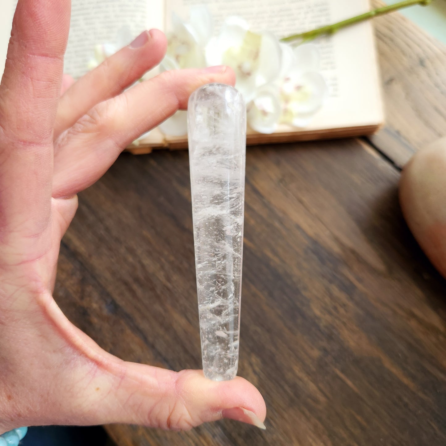 Bâton de massage en Cristal de Roche