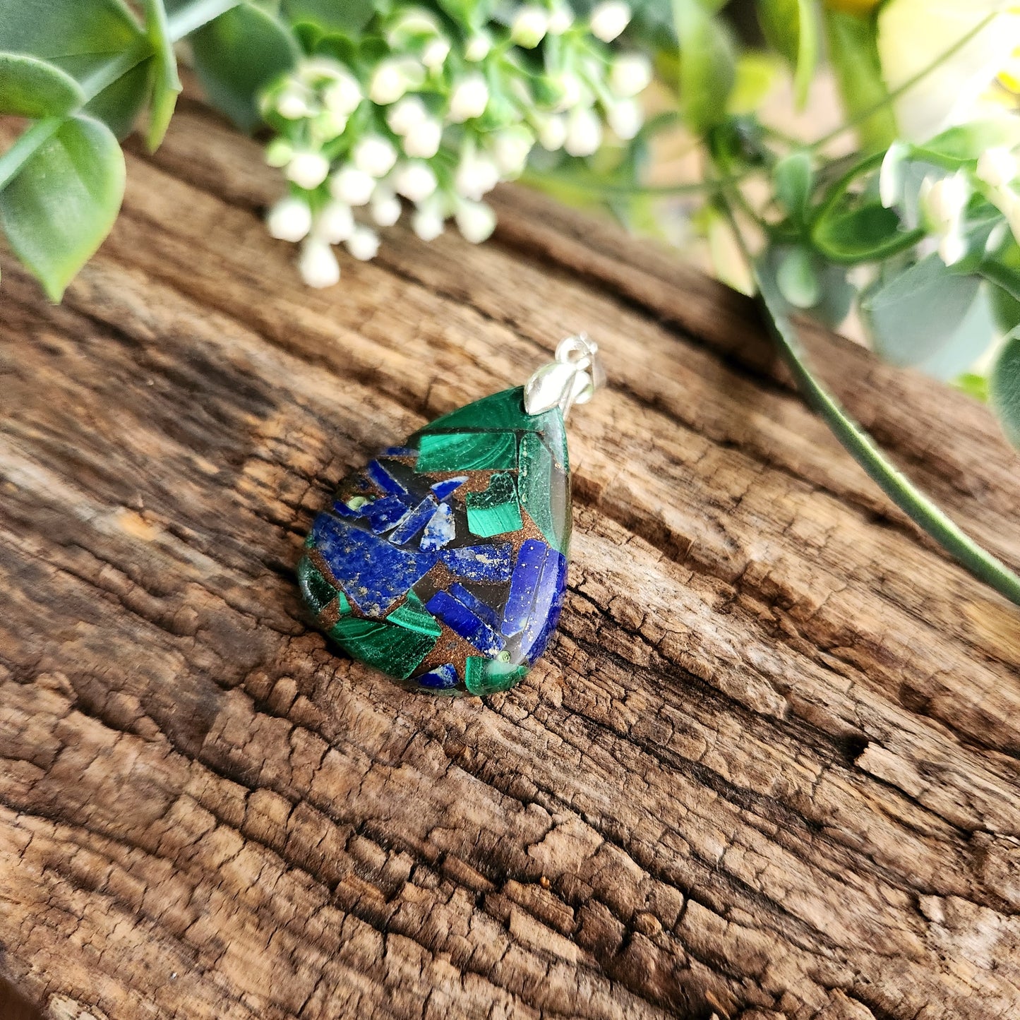 Pendentif en Lapis Lazuli / Malachite - n°2