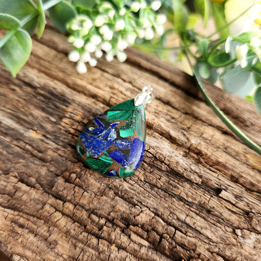 Pendentif en Lapis Lazuli / Malachite - n°2