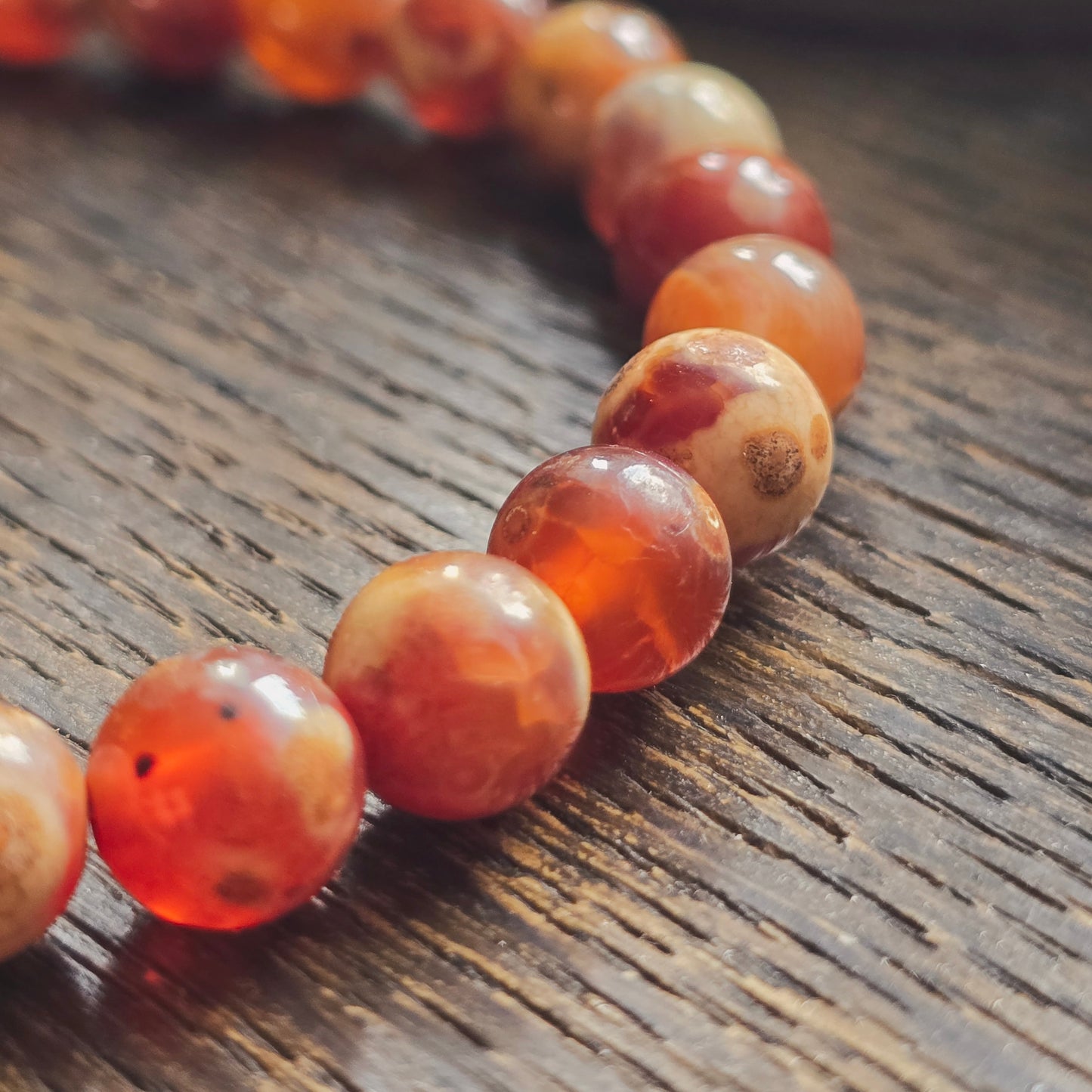 Bracelet en Agate Dzi à oeil - 8mm