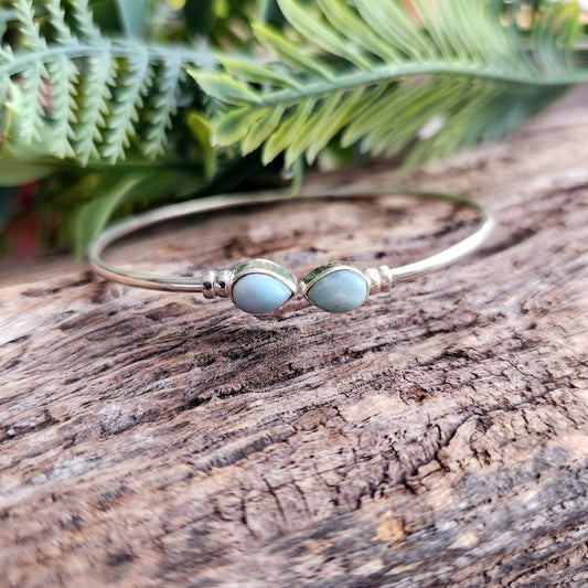 Jonc en Larimar - Argent 925