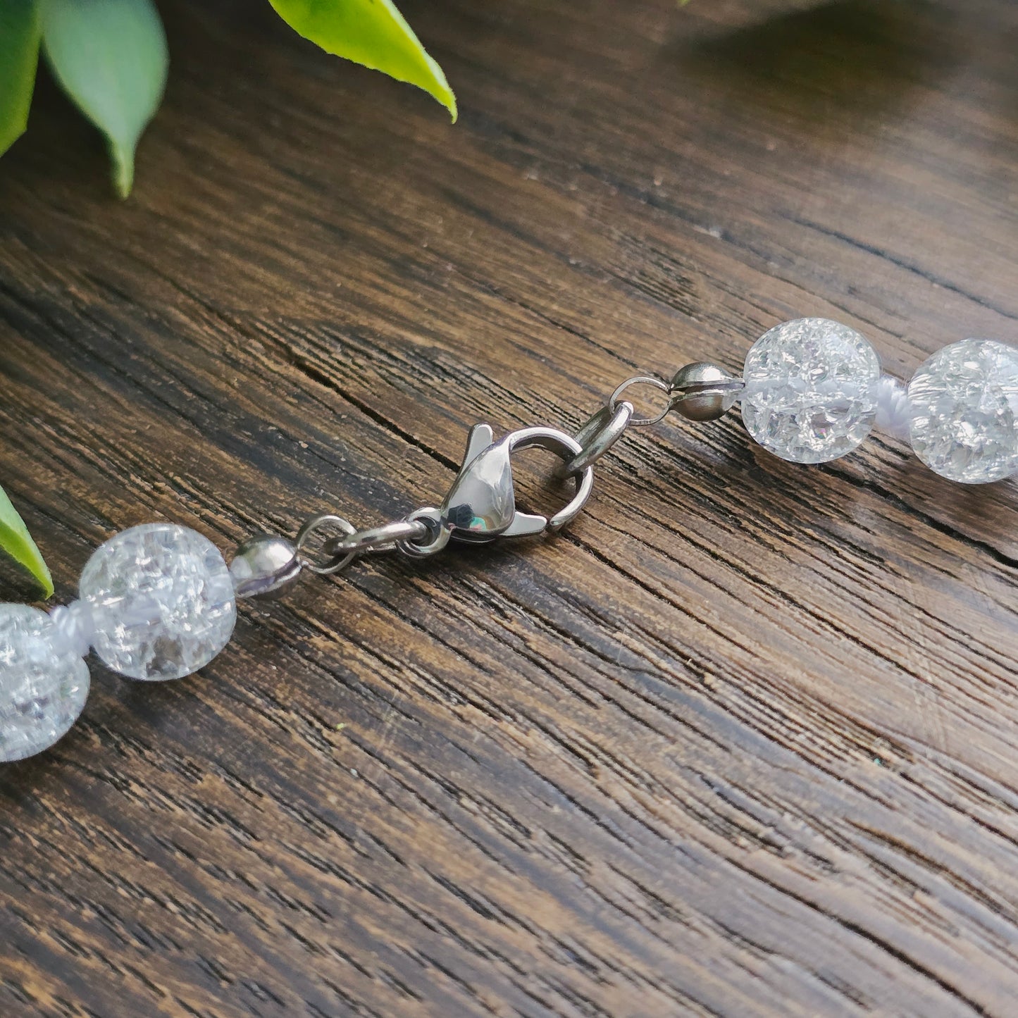 Collier en Cristal de roche craquelé