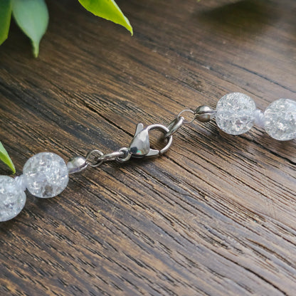 Collier en Cristal de roche craquelé