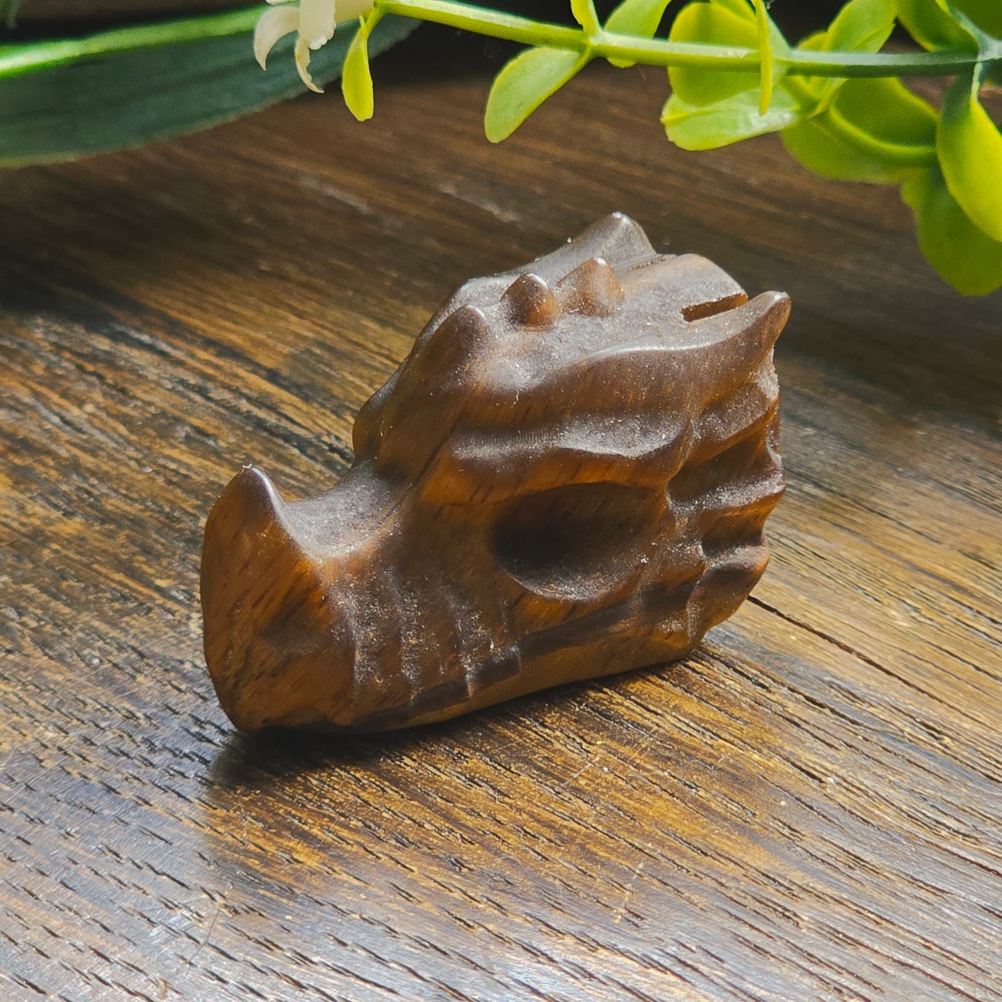 Têtes de dragon sculptées
