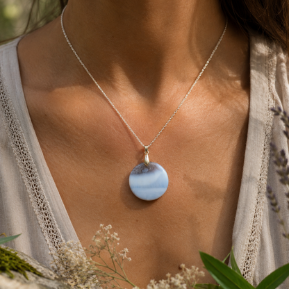 Pendentif en Opale bleue owyhee - n°1