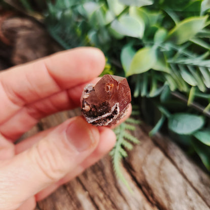 Quartz hématoïde sur quartz biterminé - n°1