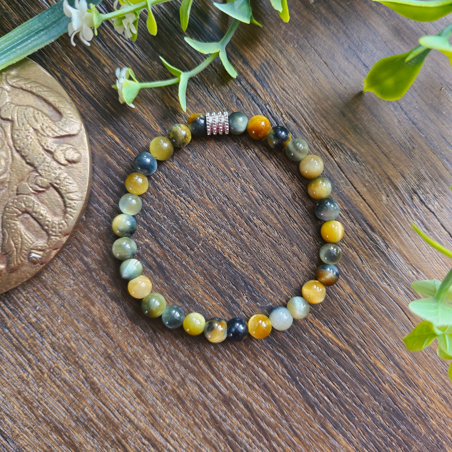 Bracelet en Œil de tigre impérial - 6mm