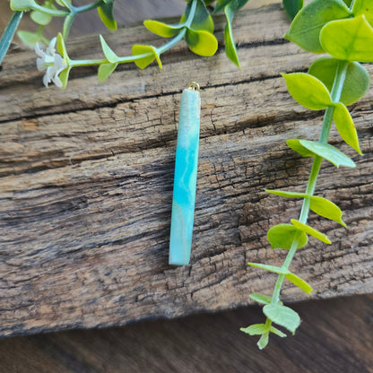 Pendentif Totem en Aragonite bleue - n°1