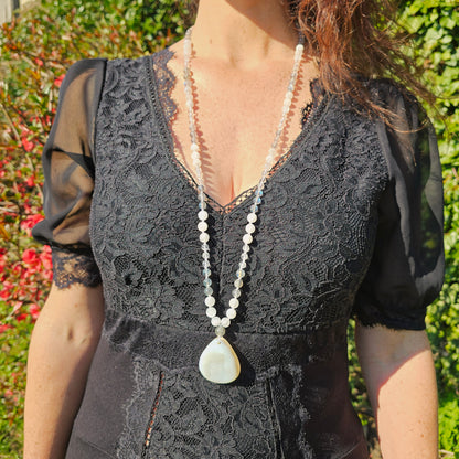 Mala Air - Paix intérieure - Pierre de lune, Labradorite et Cristal de roche - Agate cristallisée