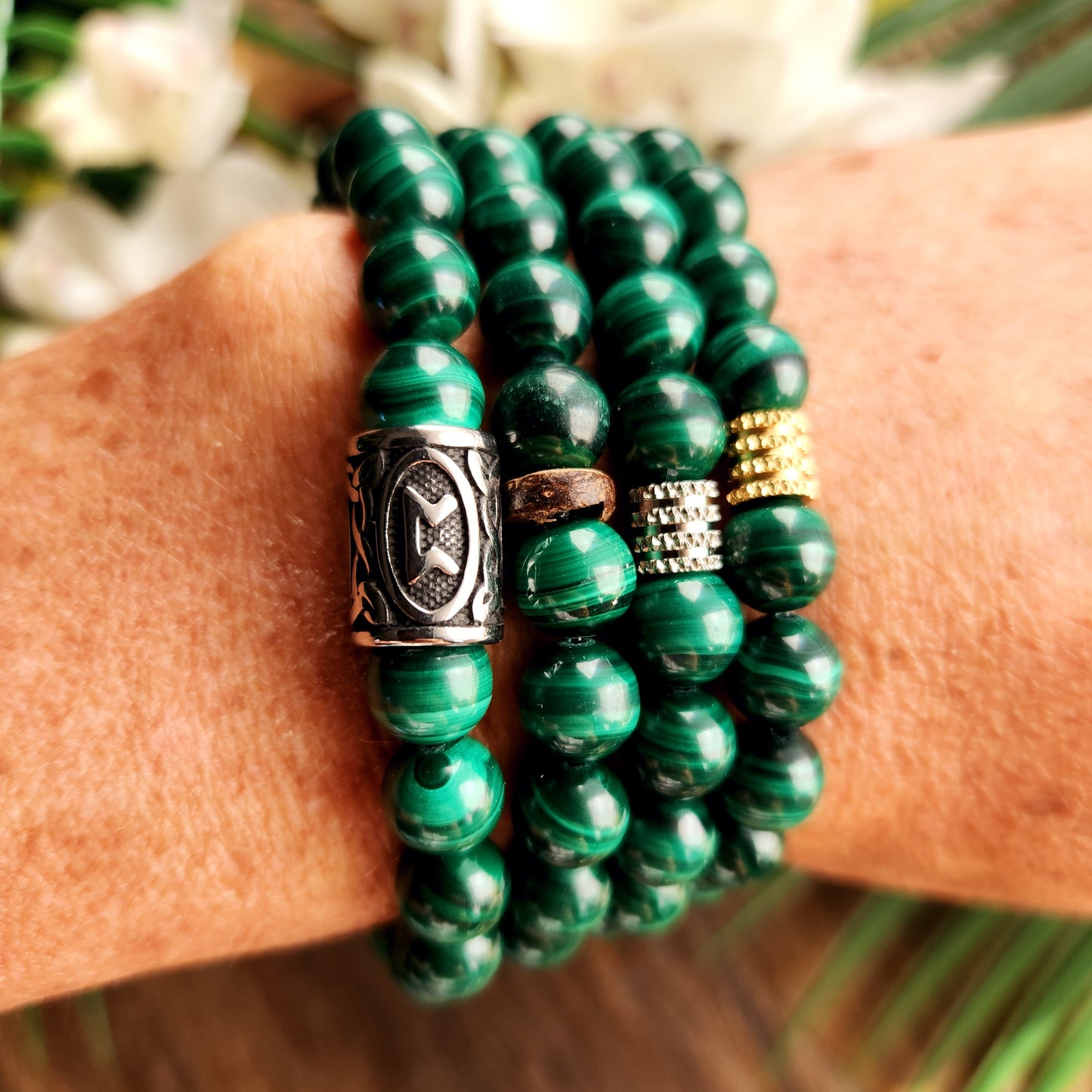 Bracelet en Malachite - 8mm