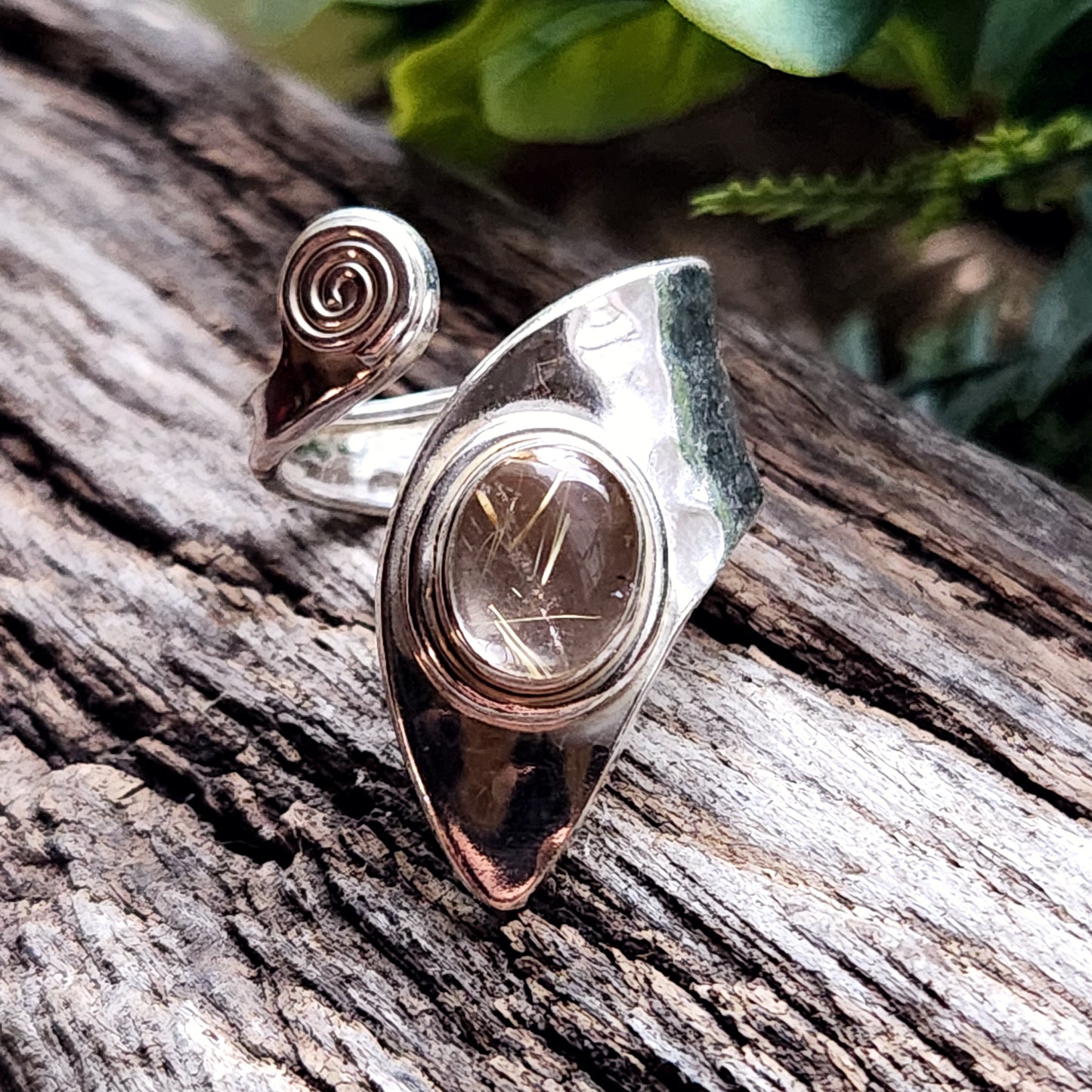 Bague réglable - Quartz rutile - Argent  925