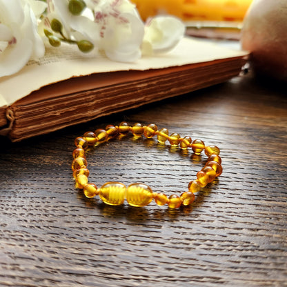 Bracelet en Ambre - Petit - Couleur jaune