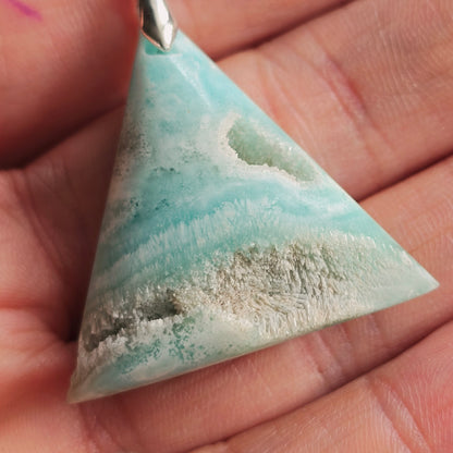 Pendentif en Aragonite bleue - n°1