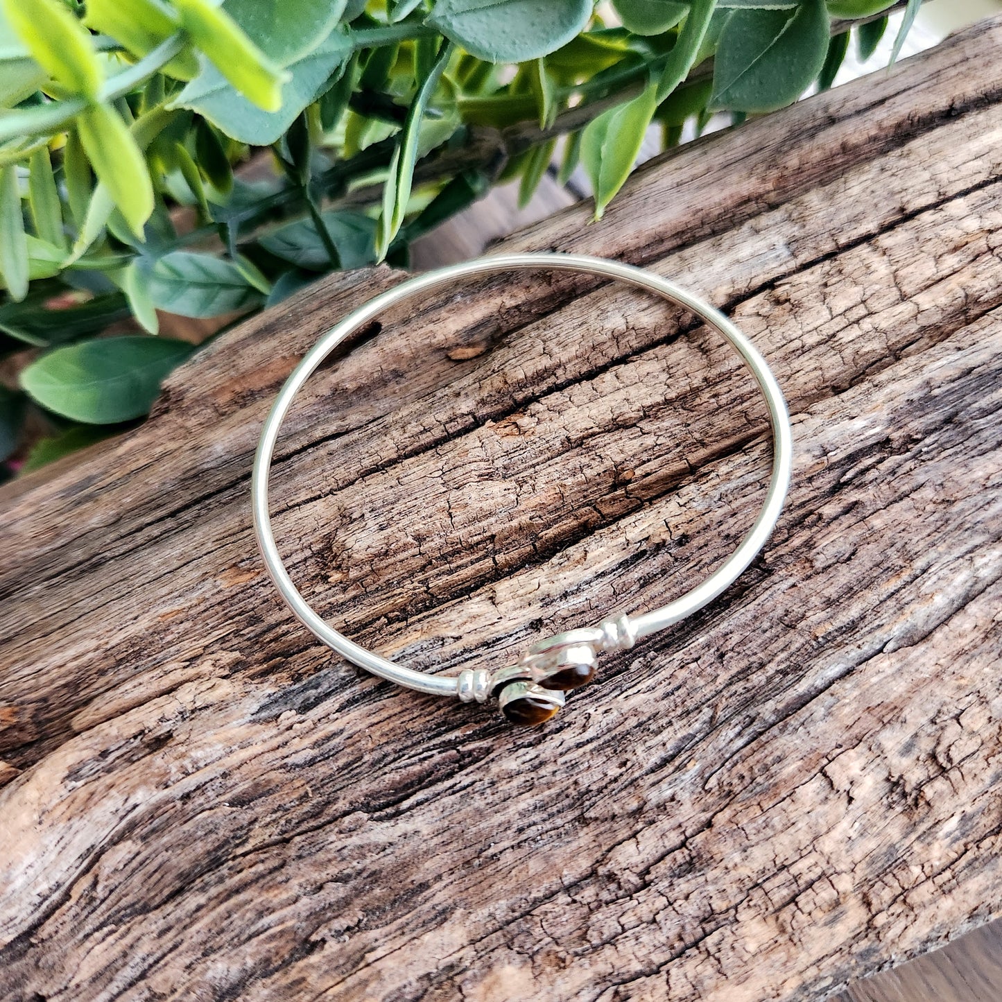 Jonc en Œil de tigre - Argent 925