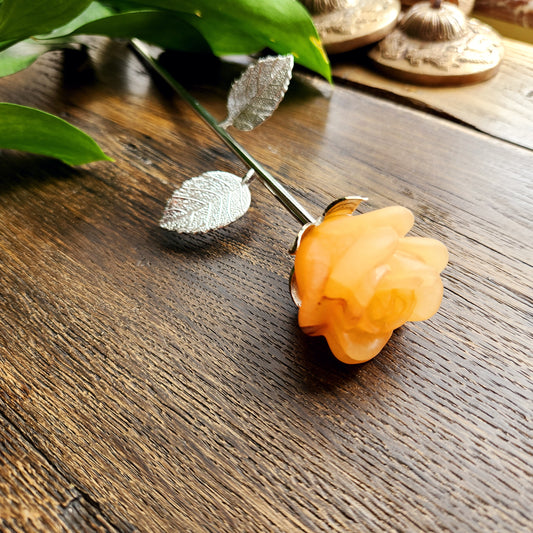Rose en Calcite orange