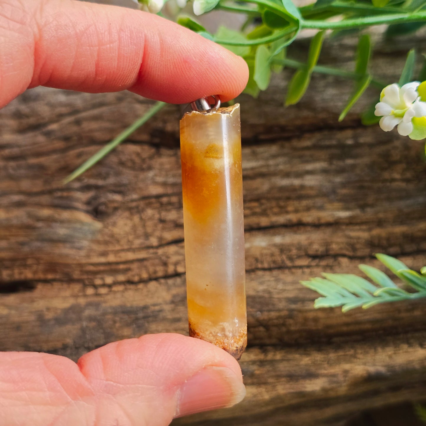 Pendentif Totem en Agate miel