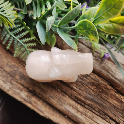 Sculpture d'Eléphant en Quartz Rose