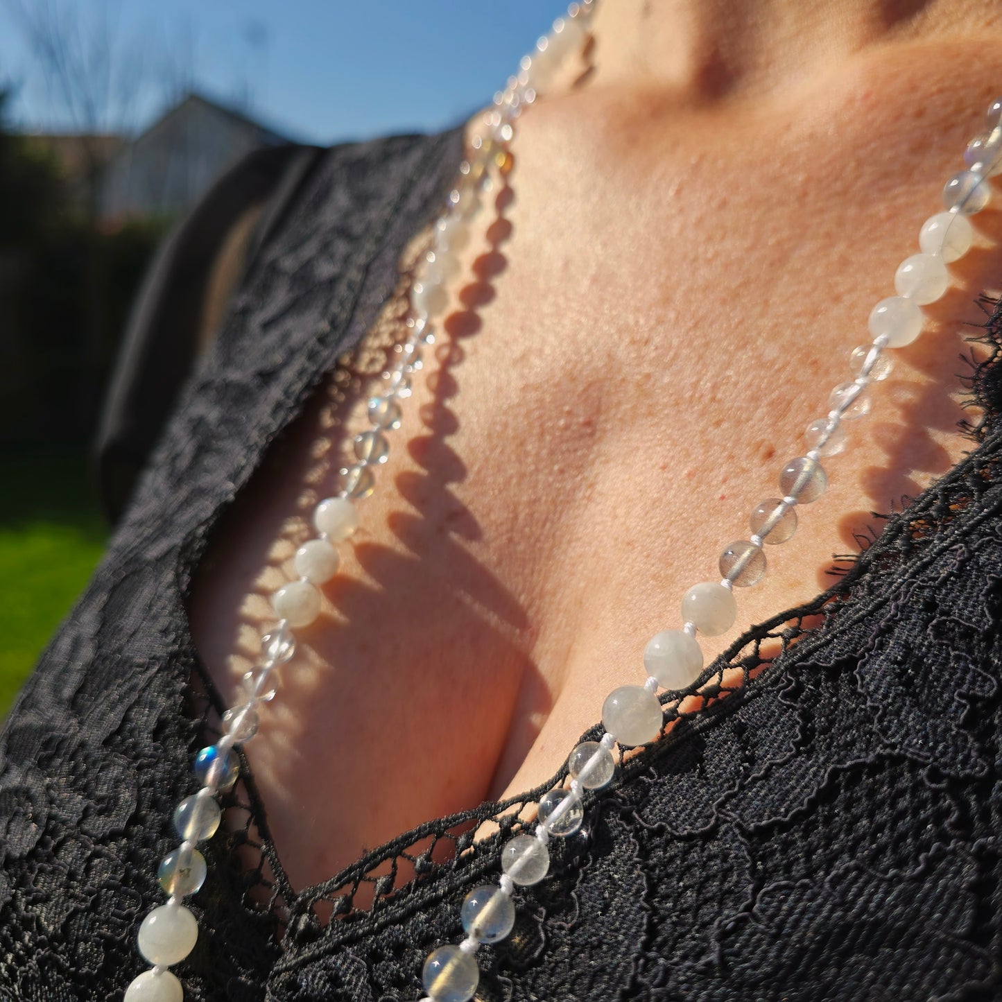 Mala Air - Paix intérieure - Pierre de lune, Labradorite et Cristal de roche - Agate cristallisée