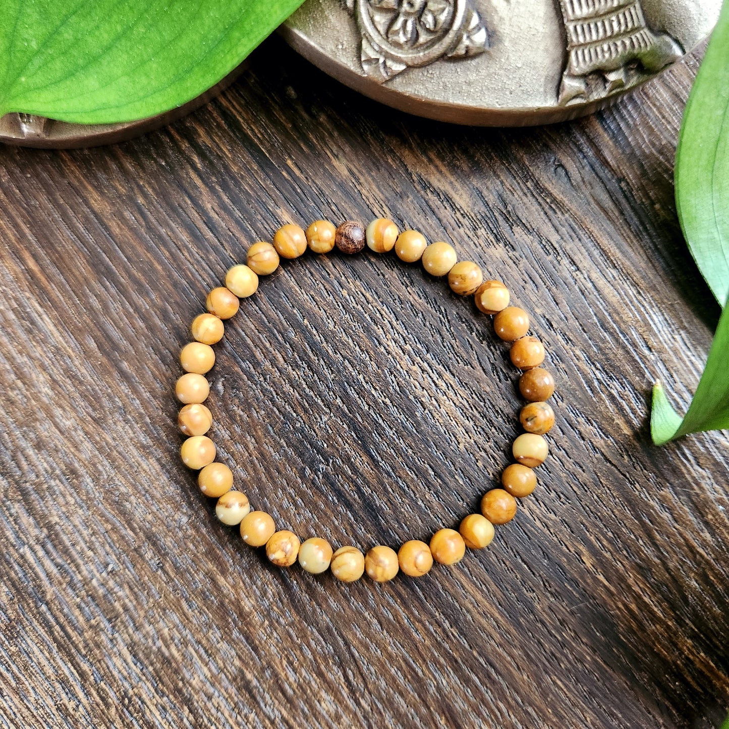 Bracelet en Bois fossile - 4mm