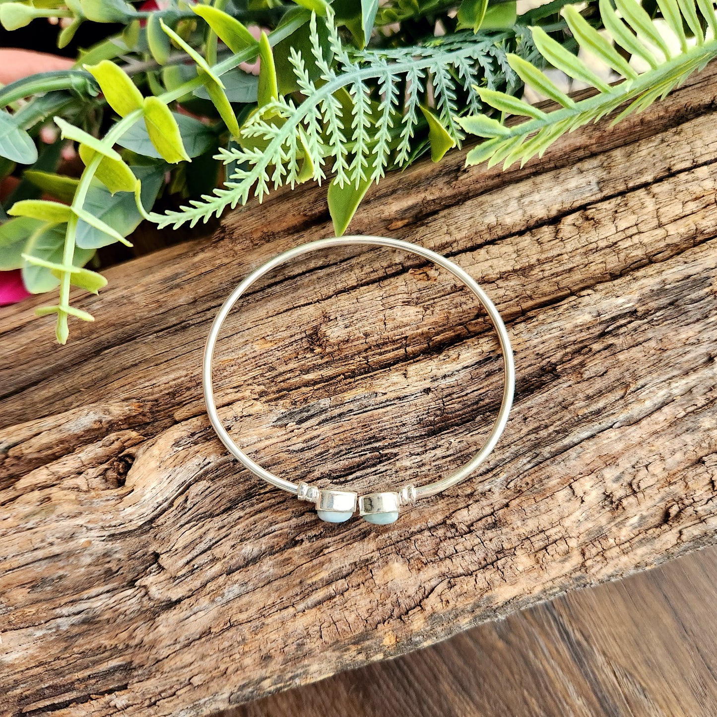 Jonc en Larimar - Argent 925