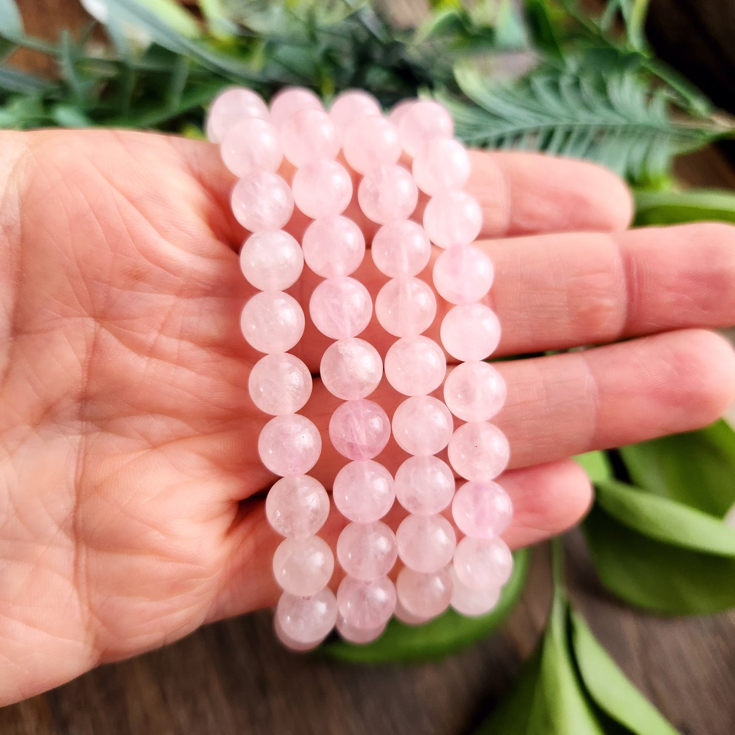 Bracelet en Quartz Rose - 8mm