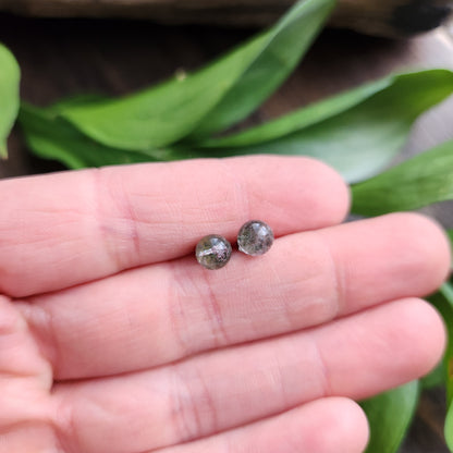 Boucles d'oreilles en Quartz garden - Clous - Argent 925