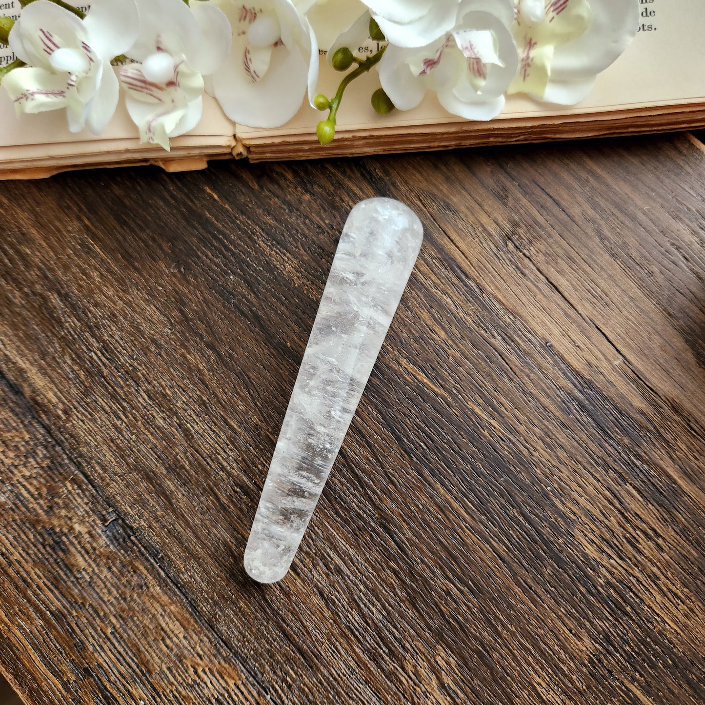 Bâton de massage en Cristal de Roche