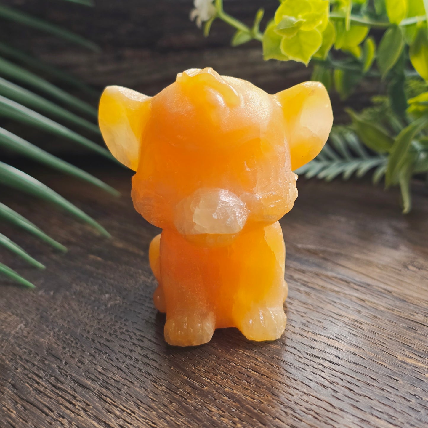 Simba en Calcite orange - 5,5cm
