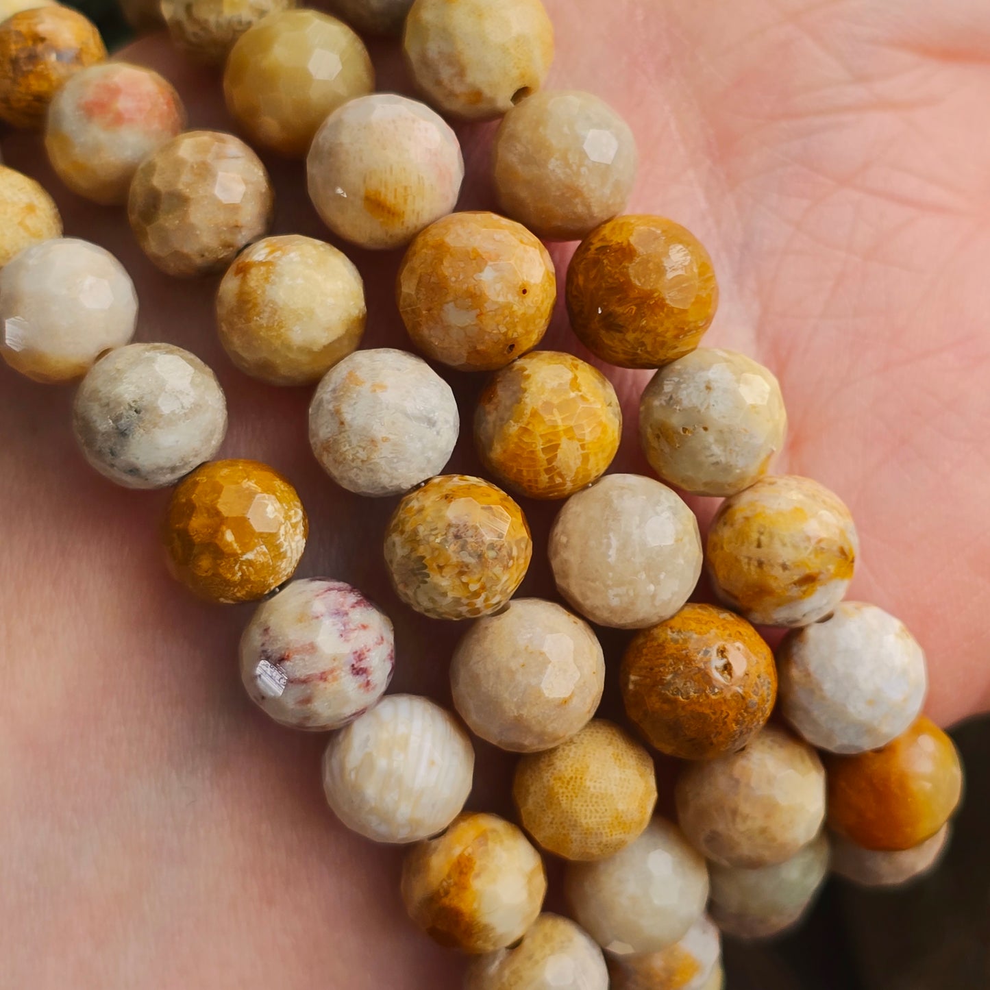 Bracelet en Agate crazy lace - perles facettées - 8mm