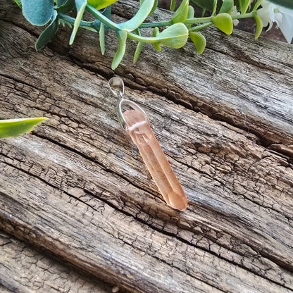 Pendentif en Cristal de Quartz rose - n°1