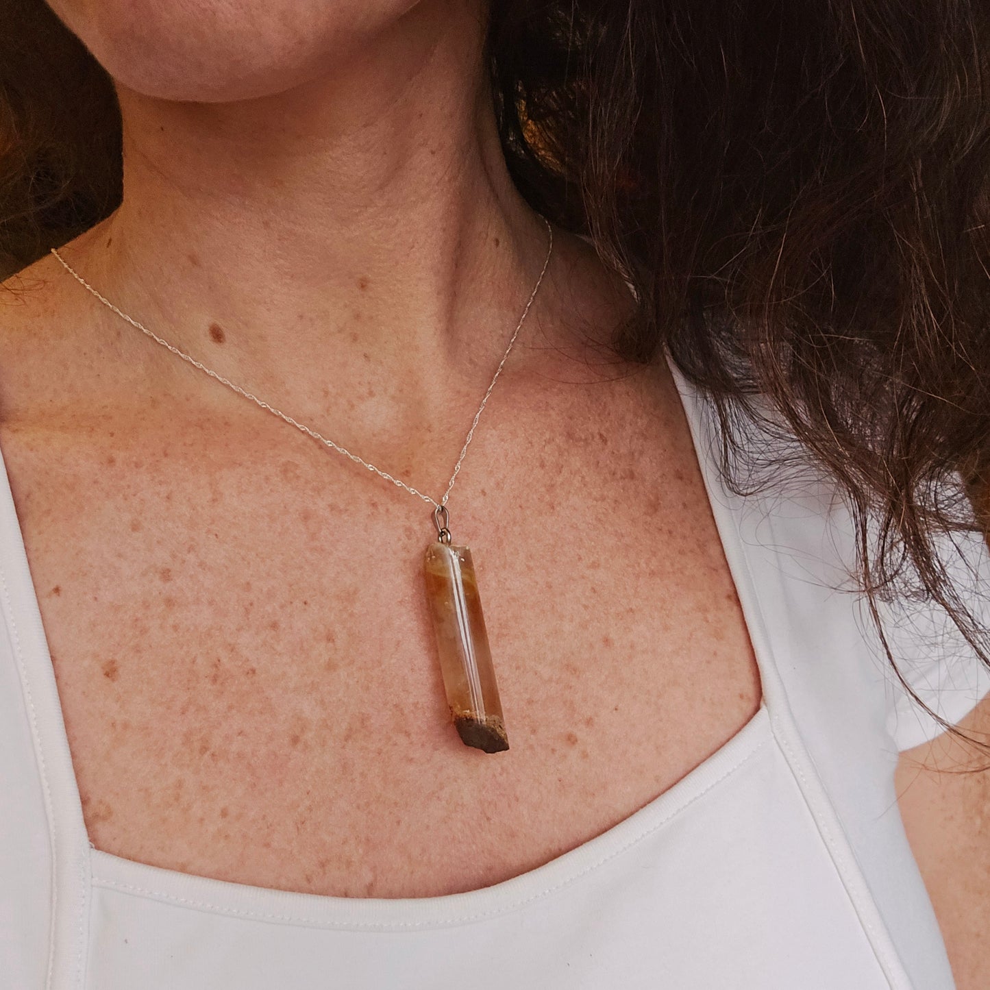 Pendentif Totem en Agate miel