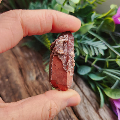 Quartz hématoïde sur quartz biterminé - n°1