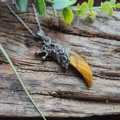 Pendentif Dent de loup en Œil de tigre