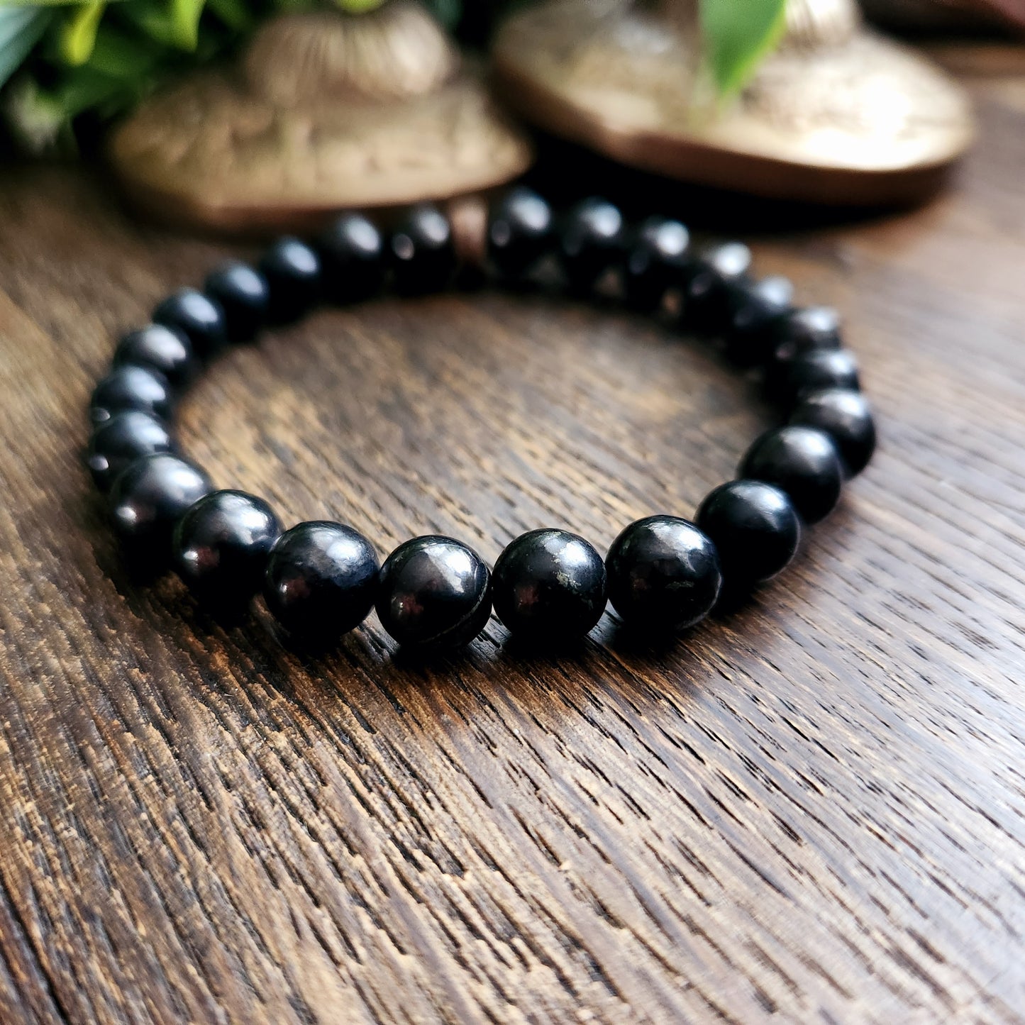 Bracelet en Shungite - perles rondes - 8mm