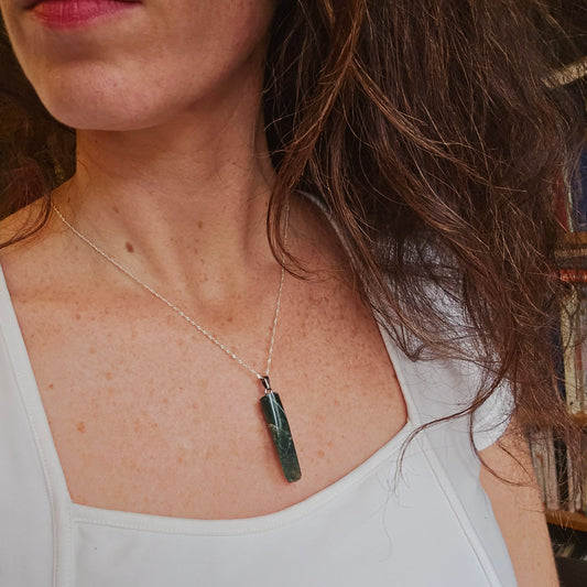 Pendentif Totem en Agate mousse - n°1