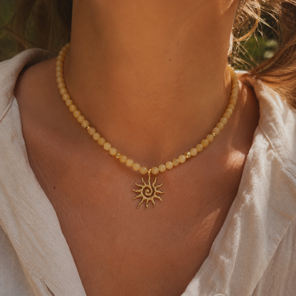 Collier "Soléa" en Calcite orange