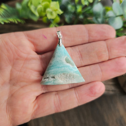 Pendentif en Aragonite bleue - n°1