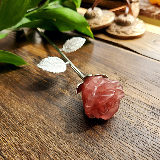 Rose en Quartz Fraise