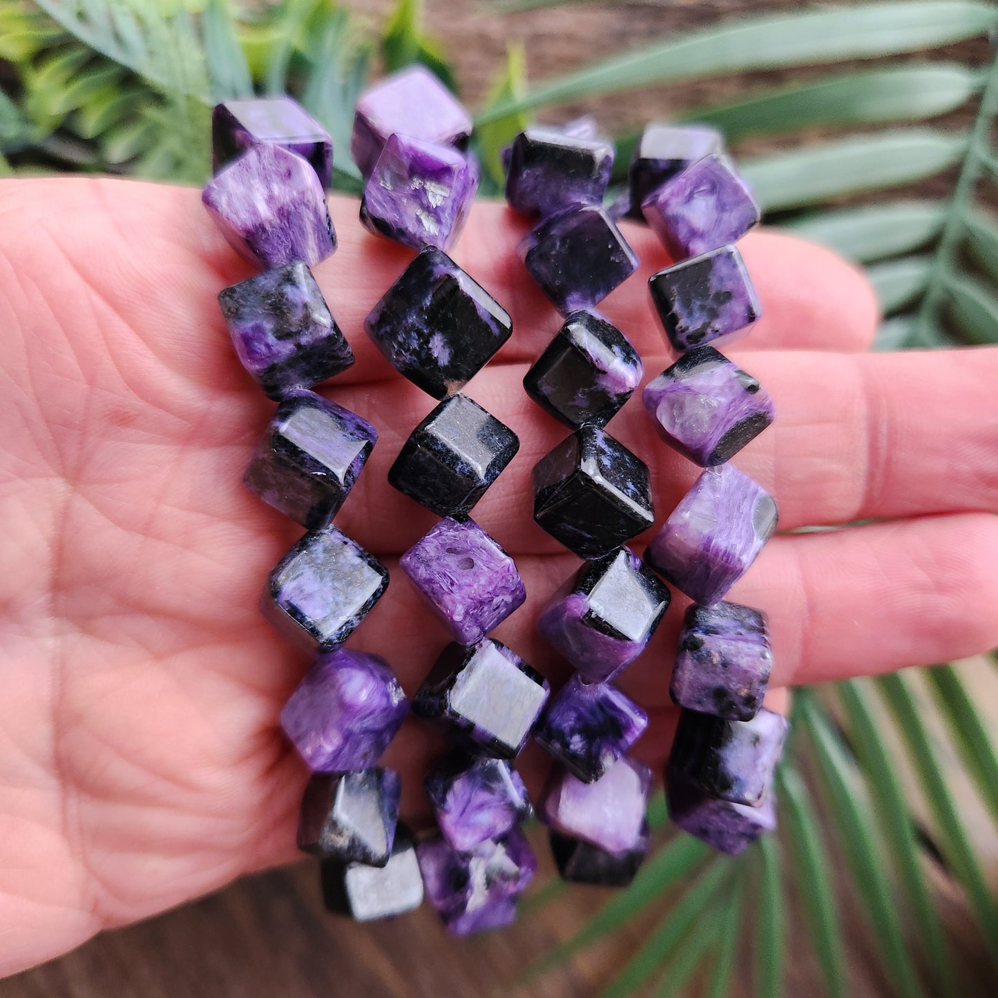 Bracelet en Charoïte - 8mm cubes