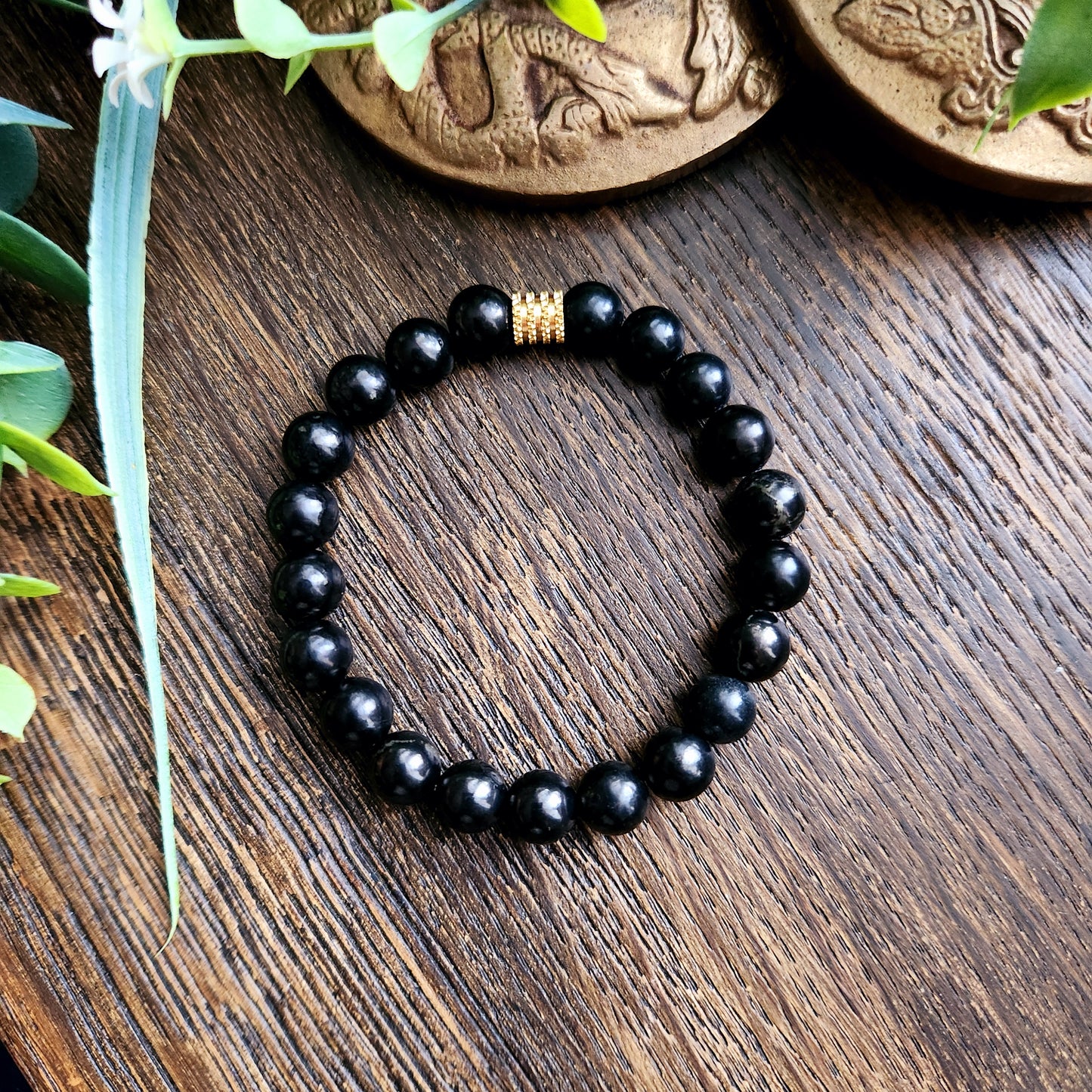 Bracelet en Shungite - perles rondes - 8mm